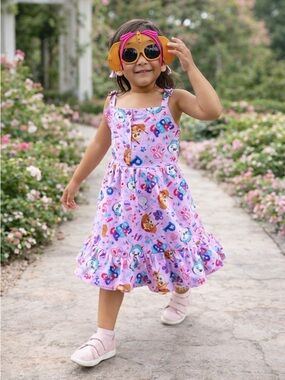 Paw Patrol Custom made toddler girls Dress Skye Everest pink purple 3T